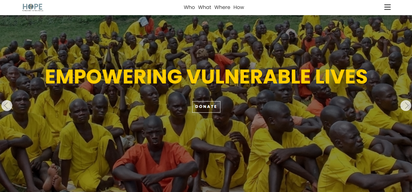 Hope Worldwide Uganda website